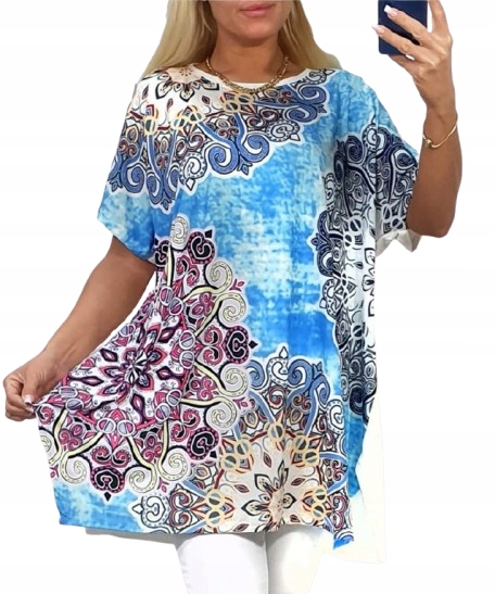 LUŹNA KOBIECA TUNIKA BLUZKA PLUS SIZE V dekolt XL/XXL różne wzory mix 702
