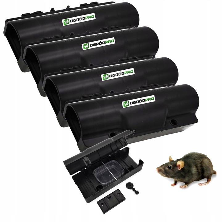 Karmnik deratyzacyjny TUNEL na szczury i myszy + ADAPTER DO ŚCIANY 4