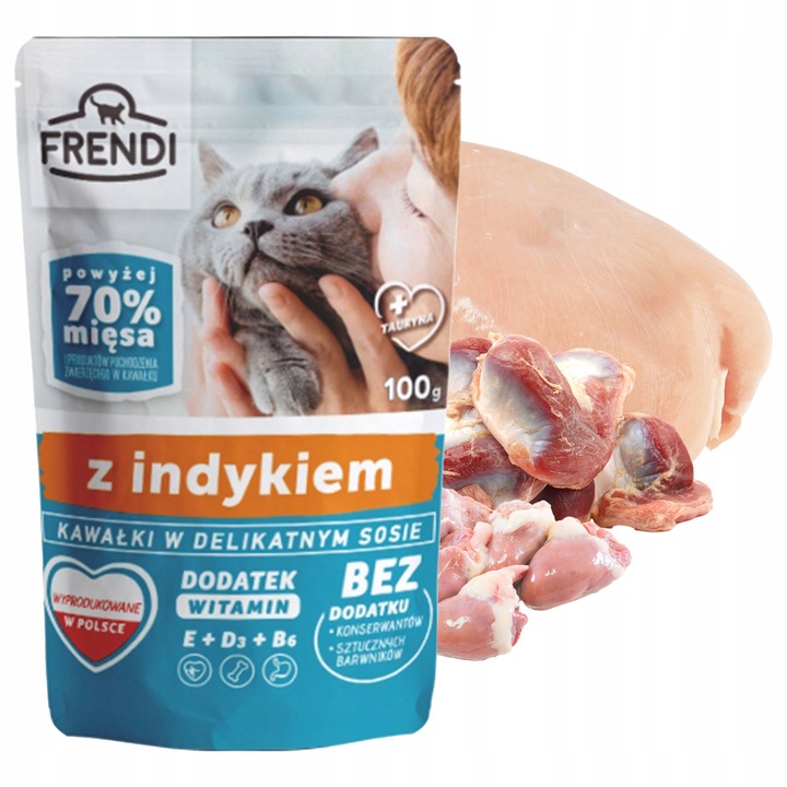 FRENDI Saszetka karma mokra dla kota mix smaków 48 x 100g