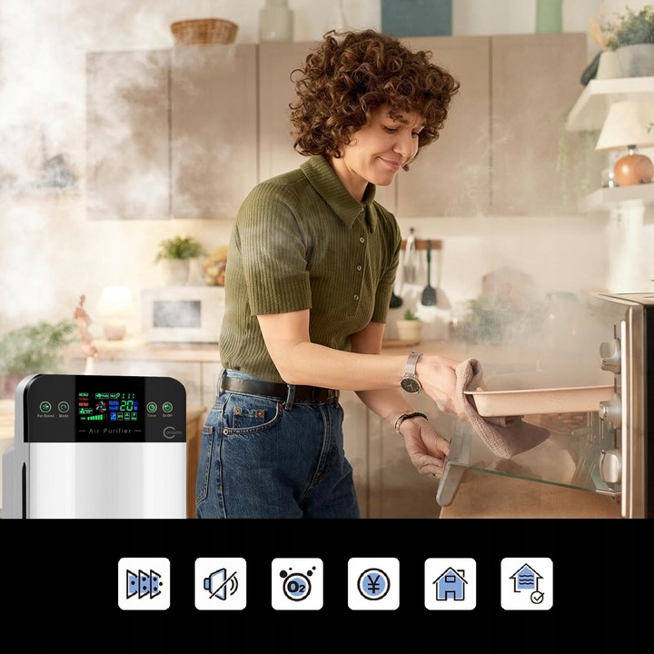 Duży AUTOMATYCZNY OCZYSZCZACZ POWIETRZA HEPA + jonizacja sterylizacja