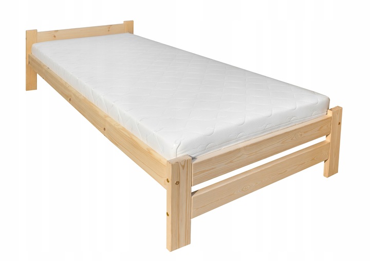 Łóżko sosnowe nielakierowane 80 cm x 200 cm ze stelażem