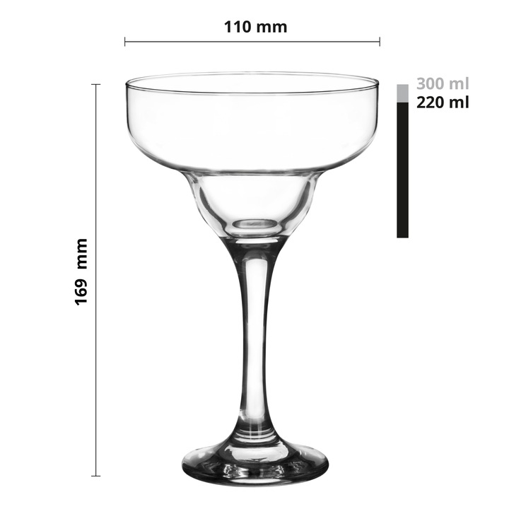 Glasmark KIELISZEK MARGARITA DRINK KOKTAJL 220ml 6 SZTUK Kieliszki