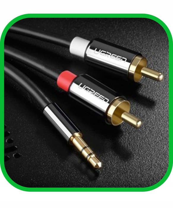 Kabel Przewód Audio JACK 3,5 mm 2x RCA Chinch STEREO 5M HQ Pozłacany