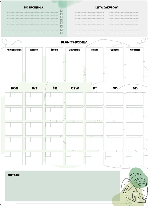 PLANER TABLICA NA LODÓWKĘ MAGNETYCZNA ORGANIZER NOTATNIK 4xPISAKI