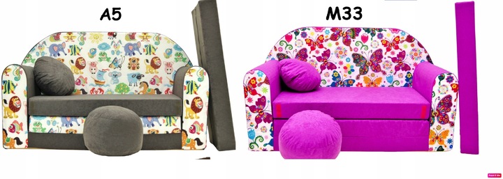 KANAPA SOFA rozkładana dla dzieci łózko poduszka materac piankowa