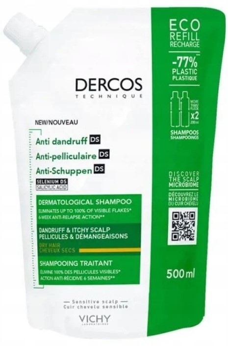 Vichy dercos DS szampon przeciwłupieżowy do włosów suchych refill 500