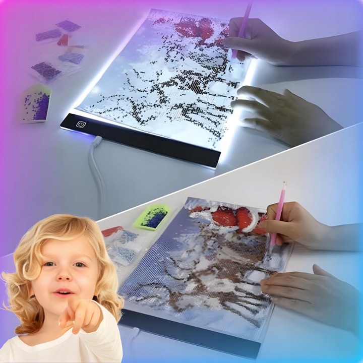 TABLET GRAFICZNY TABLICA DESKA KREŚLARSKA do rysowania kalka LED A4 PREZENT