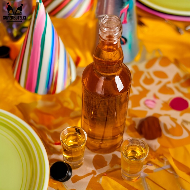 50 szt BUTELKI SZKLANE MONOPOLOWE 500 ml z ZAKRĘTKĄ na BIMBER WÓDKĘ ALKOHOL