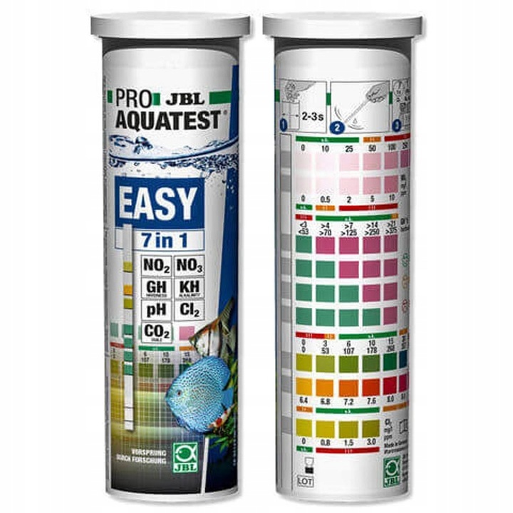 JBL Test 7w1 PH KH GH NO2 NO3 CL2 CO2 Paski testowe do badania wody