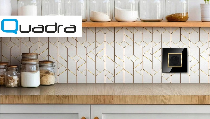 GNIAZDKO POJEDYNCZE Z BOLCEM CZARNE ZŁOTE W RAMCE SZKLANEJ KONTAKT