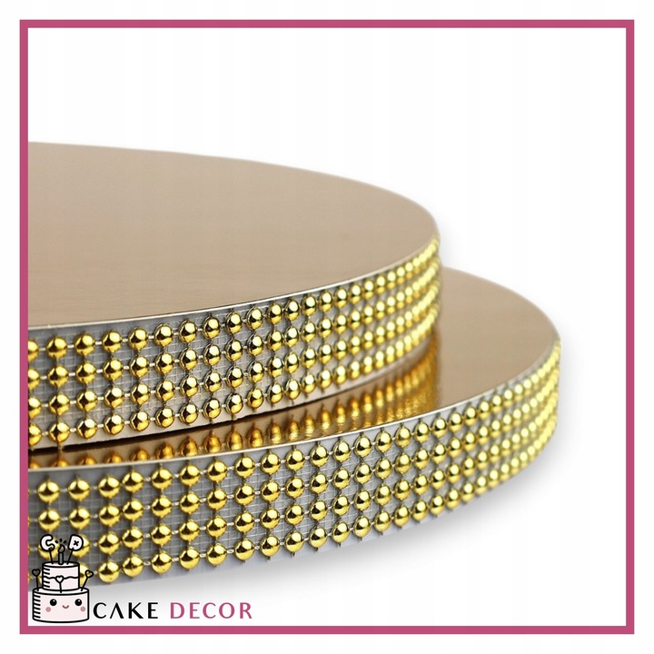Podkład pod tort STYRODUR ZŁOTY 30 cm CEKINOWY BOK Gruby CakeDecor