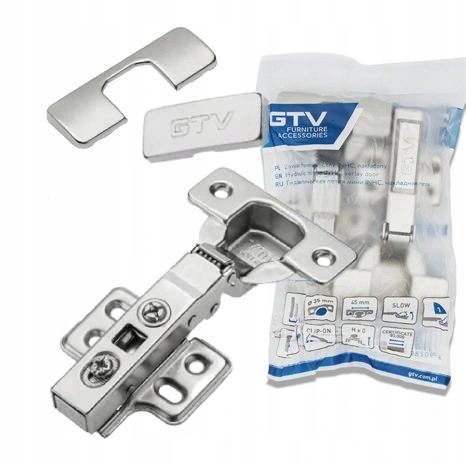 ZAWIAS MEBLOWY GTV INHC PROSTY NAKŁADANY CICHY DOMYK 10 SZTUK DOCIĄG