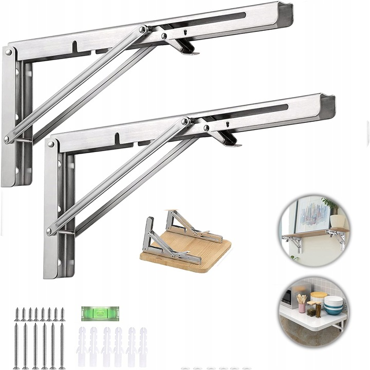 TRÓJKĄTNE ZAWIAS KĄTOWNIK SKŁADANY WSPORNIK POD STÓŁ BLAT DLA DOMU