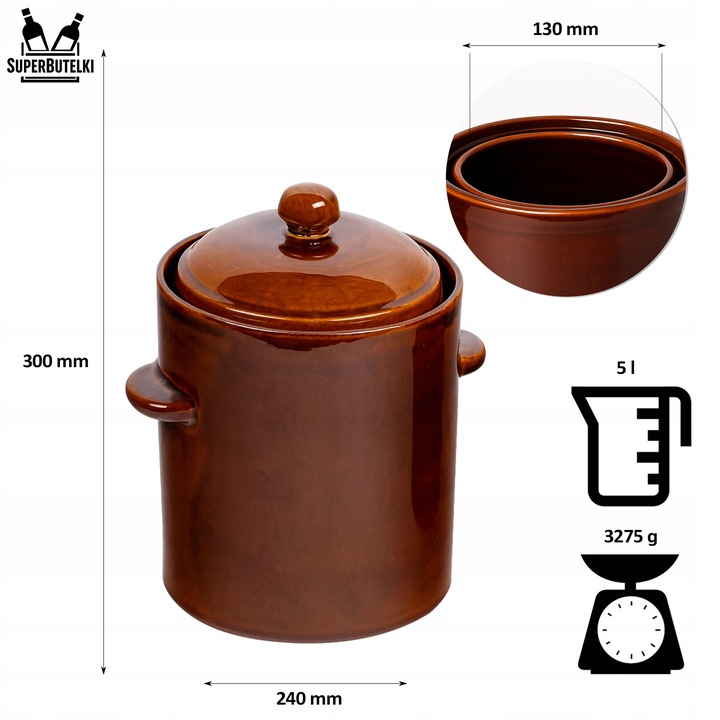 GARNEK KAMIONKOWY BECZKA 5 L DO KISZENIA KAPUSTY OGÓRKÓW KISZONKI KAMIONKA