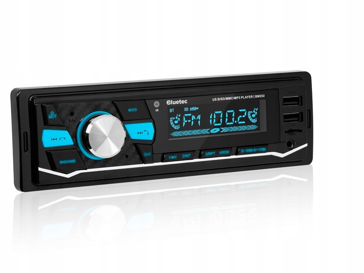 RADIO SAMOCHODOWE 1-DIN BLUETOOTH 5.0 USB SD AUX MP3 MIKROFON PILOT