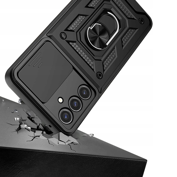 Etui do Samsung A56 5G PANCERNE SLIDE RING CASE + SZKŁO 9H