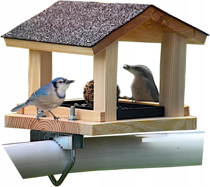 Karmnik dla ptaków na balkon uchwyt + WYSUWANA SZUFLADA - Producent