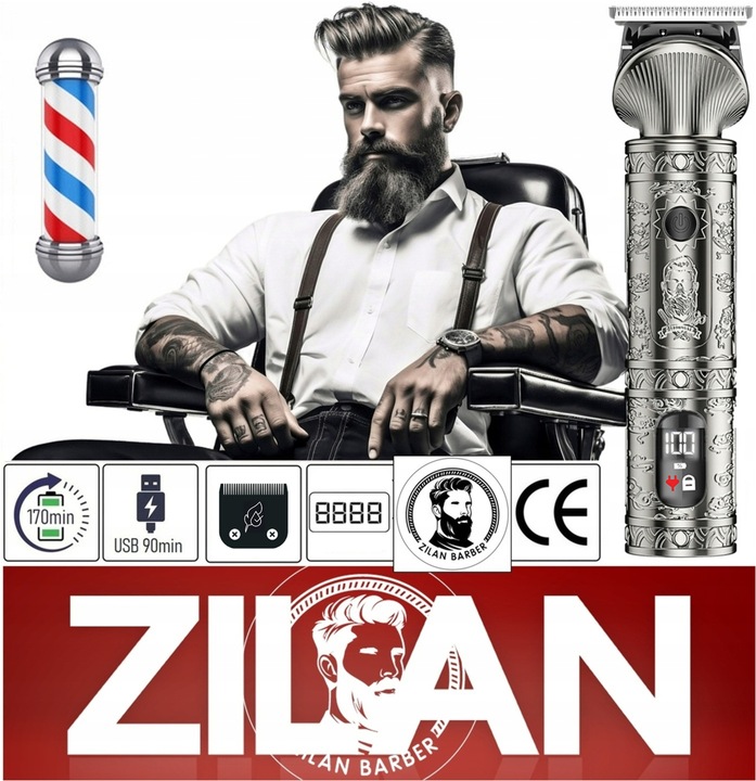 WIELOFUNKCYJNY TRYMER GOLARKA MASZYNKA DO STRZYŻENIA LCD XXL USB 16W1