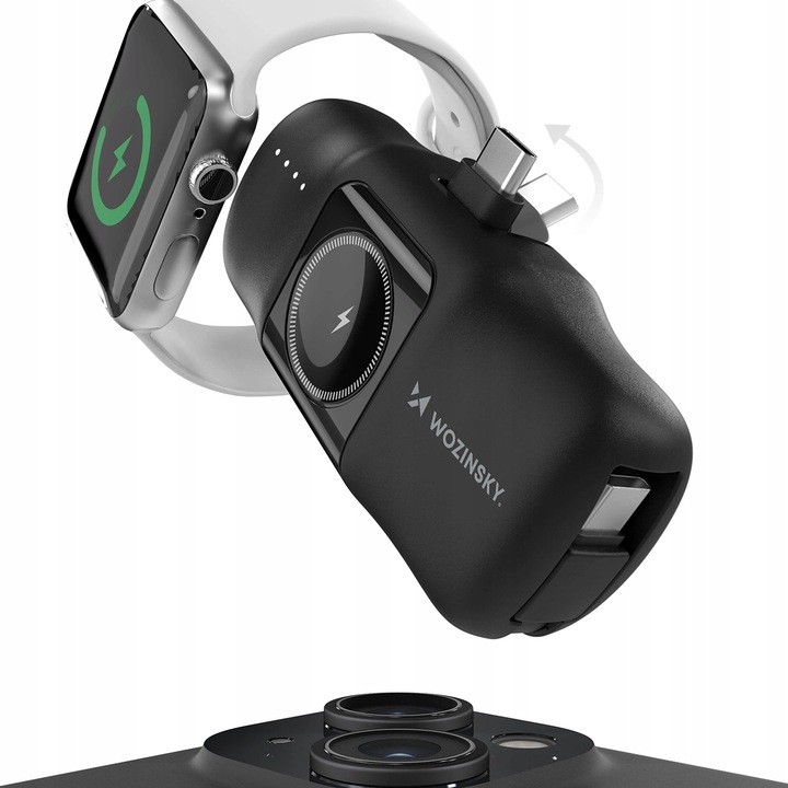 Mini powerbank Wozinsky WF16-YCS 5000mAh 15W USB-C z wbudowanym kablem USB-