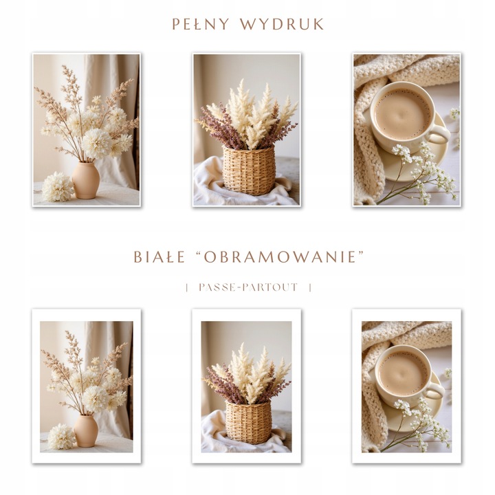 OBRAZY BOHO ZESTAW 3 PLAKATÓW W RAMIE DEKORACJE DO SALONU SYPIALNI