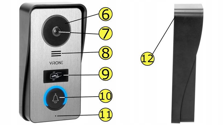 WIDEODOMOFON WiFi Domofon Full HD Czytnik BRELOKI Brama 7" + APLIKACJA