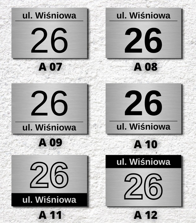 TABLICZKA TABLICA ADRESOWA NUMER DOMU ALUMINIOWA NAZWA NR ULICY ADRES 30X20