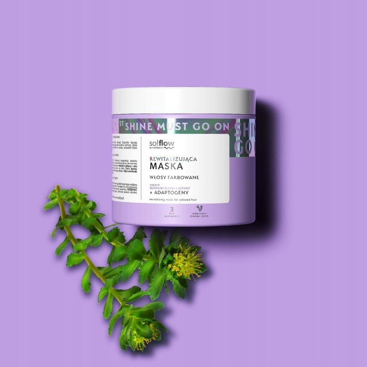 Rewitalizująca maska do włosów farbowanych z adaptogenami so!flow 400 ml