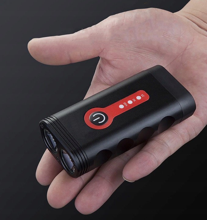 LAMPKA ROWEROWA LED PRZÓD 1800 LUMENÓW MOCNA + TYŁ OŚWIETLENIE ROWEROWE