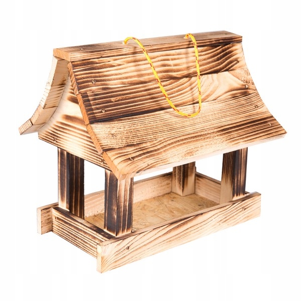 Karmnik dla ptaków + ziarno pokarm duży drewniany budka solidny XXL