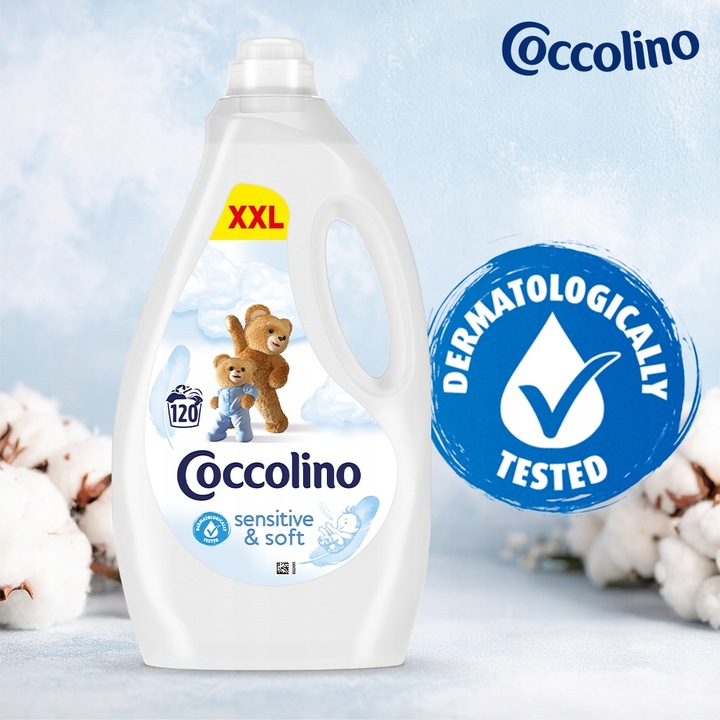 Zestaw Coccolino Płyn do płukania Sensitive & Soft 2x3l 240 Prań
