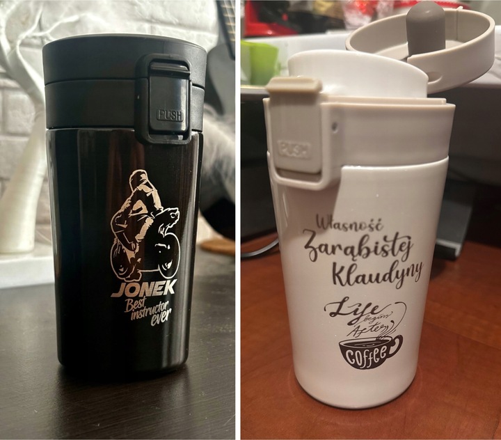 Kubek termiczny z sitkiem termos na kawę herbatę prezent własny grawer