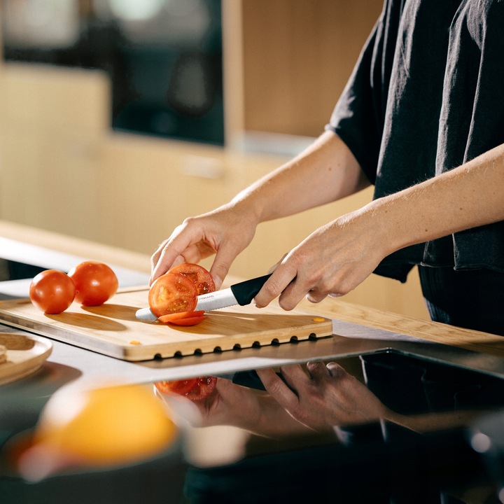 FISKARS FF KOMPLET 3 NOŻY STALOWYCH DO POMIDORÓW Z ZĄBKAMI SET OSTRE