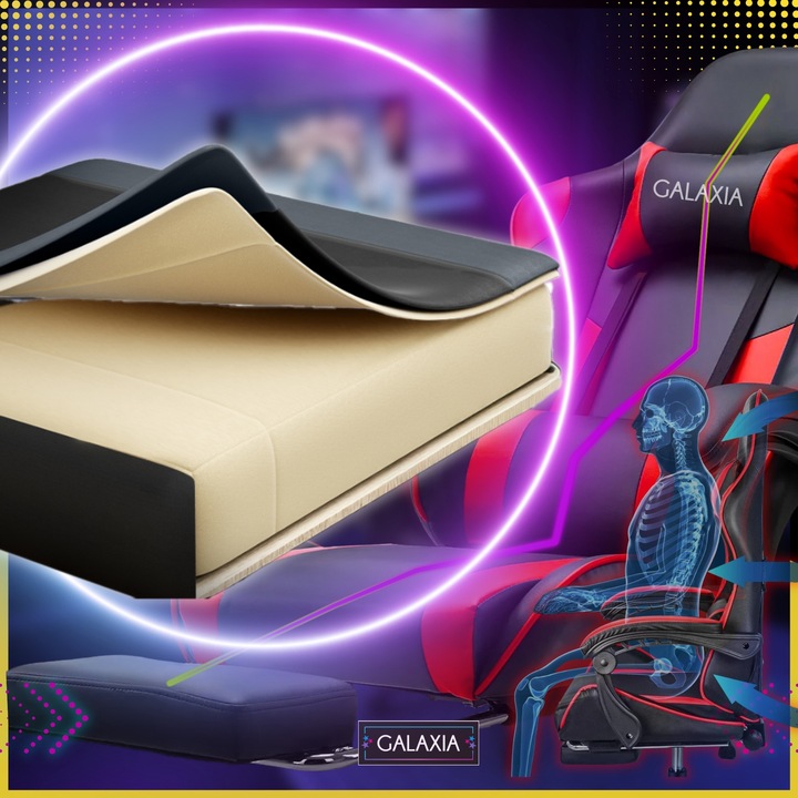 FOTEL GAMINGOWY BIUROWY Obrotowy Z Podnóżkiem Kubełkowy Krzesło Gamingowe