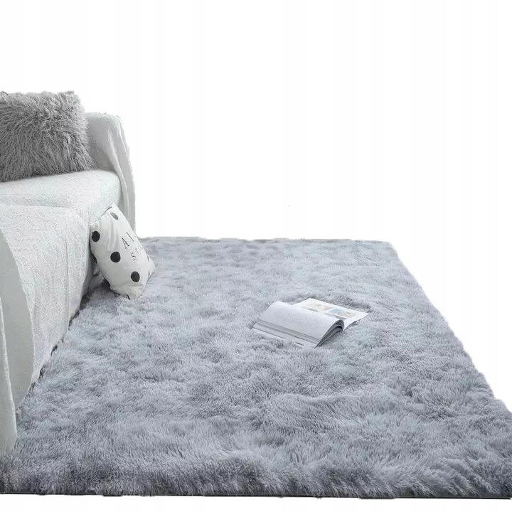DYWAN MIĘCIUTKI PLUSZ SHAGGY RABBIT PLUSZOWY JASNY SZARY 160X220 CM MIĘKKI