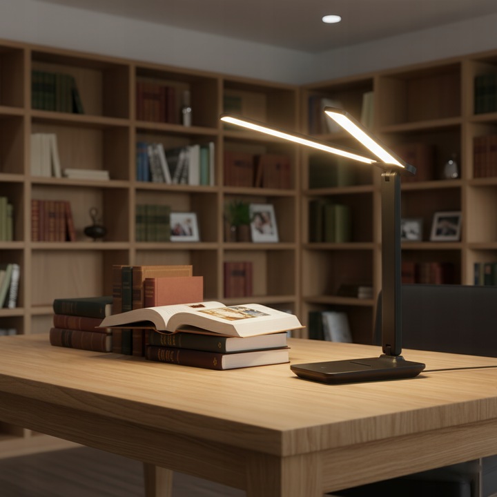 Lampka Biurkowa LED Podwójna Kreślarska Regulowana Dotyk Szkolna Na