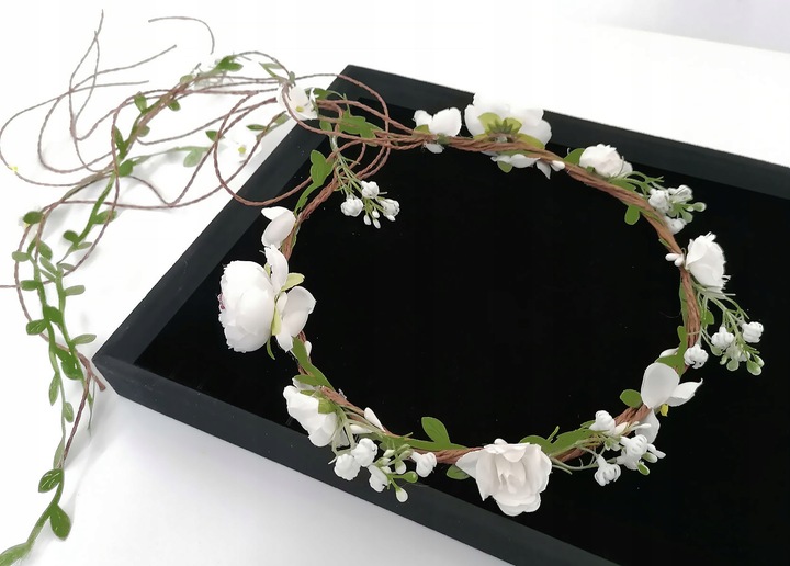 WIANEK NA KOMUNIĘ DEC25 komunijny dekoracja opaska biały na głowę jak żywy