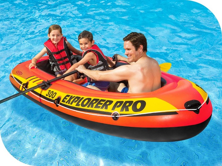 Ponton Intex Explorer 300 3os. Pompka + Wiosła 58358 MODEL 2024
