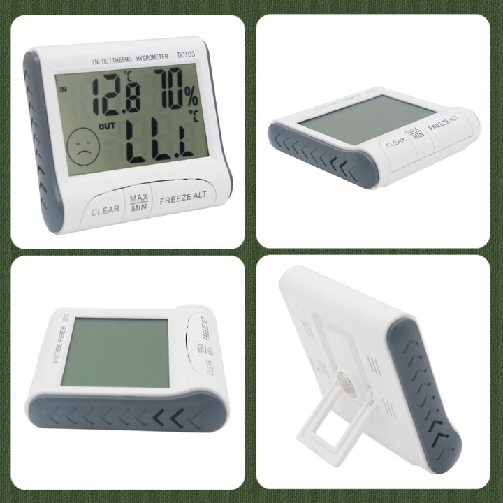 STACJA POGODOWA POGODY TERMOMETR POKOJOWY HIGROMETR CYFROWY Z SONDĄ