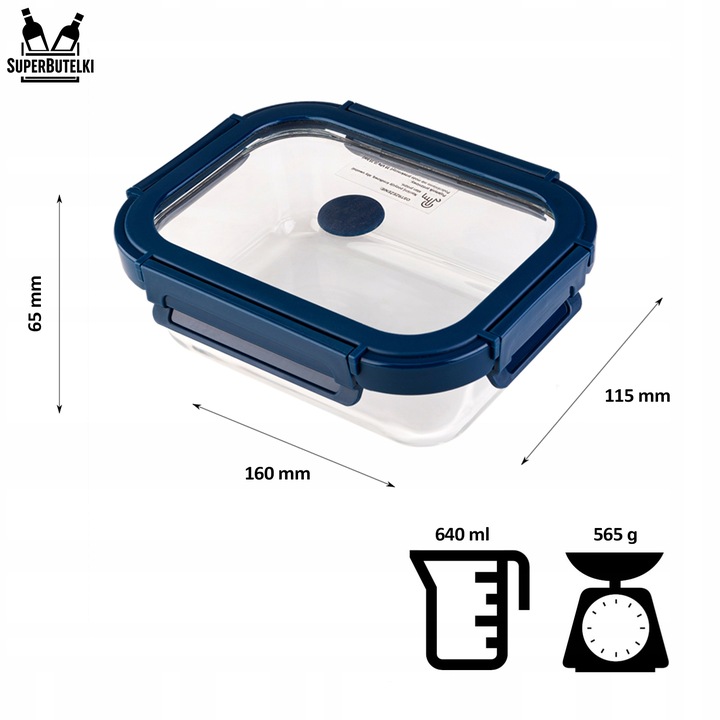 4x POJEMNIKI PRÓŻNIOWE NA ŻYWNOŚĆ DO ŻYWNOŚCI SZKLANY ZE SZKLANĄ