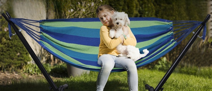 HAMAK OGRODOWY ze stelażem dwuosobowy brazylijski DUŻY RED GARDEN ZESTAW