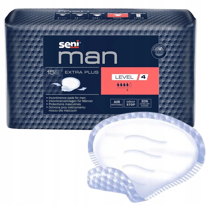 SENI MAN EXTRA PLUS Level 4 wkładki urologiczne 15szt. chłonność 4/5