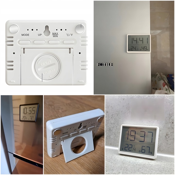 Termometr Pokojowy Stacja Pogody Higrometr Wewnętrzny Dokładny Budzik