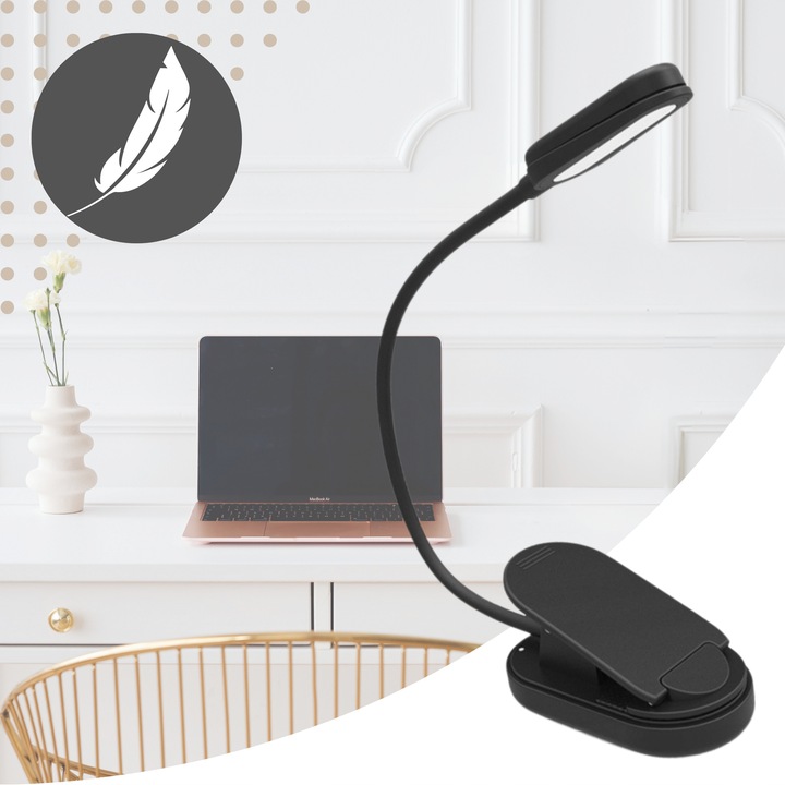 LAMPKA DO CZYTANIA KSIĄŻEK USB LAMPKA NOCNA Z KLIPSEM ZDROWA DLA OCZU 8 LED