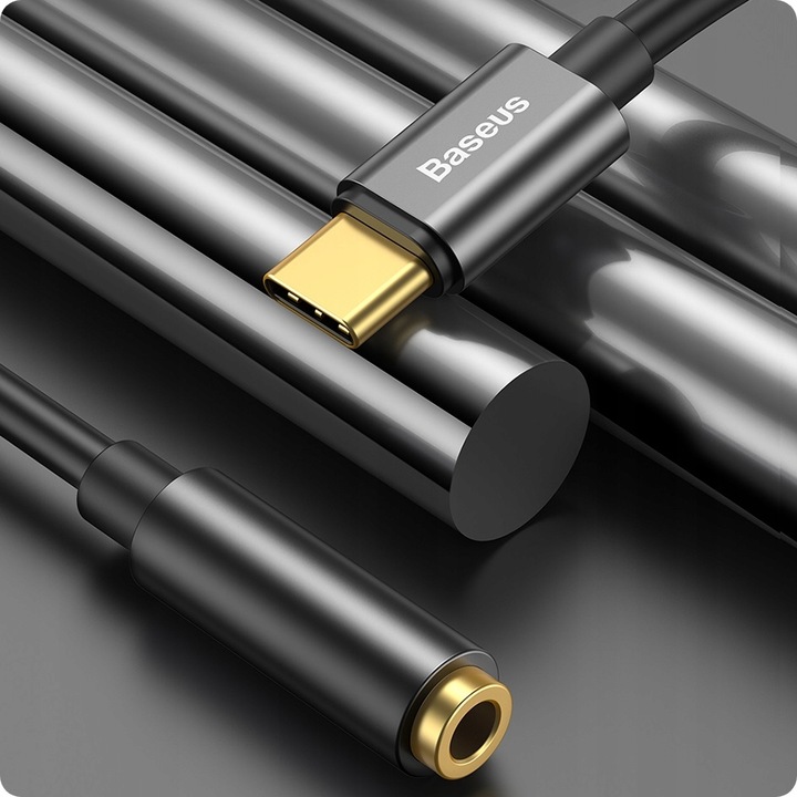 BASEUS ADAPTER PRZEJŚCIÓWKA AUDIO USB-C TYP-C - MINI JACK 3.5MM AUX DAC