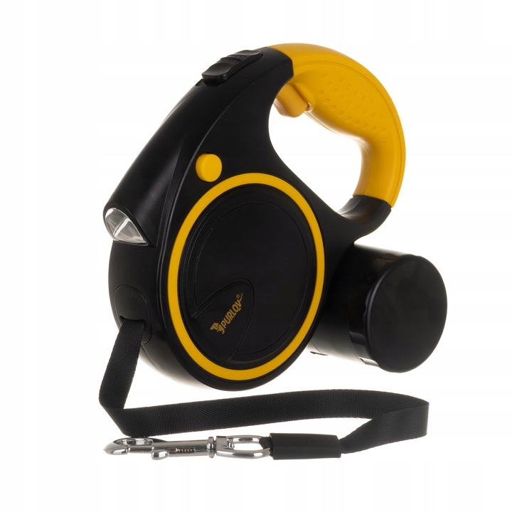 Smycz dla Psa Kota Automatyczna z Latarką Zwijana Pojemnik z Blokadą 5m