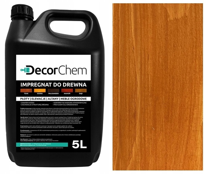 IMPREGNAT farba do drewna z WOSKAMI 5l 8 kolorów! polski producent