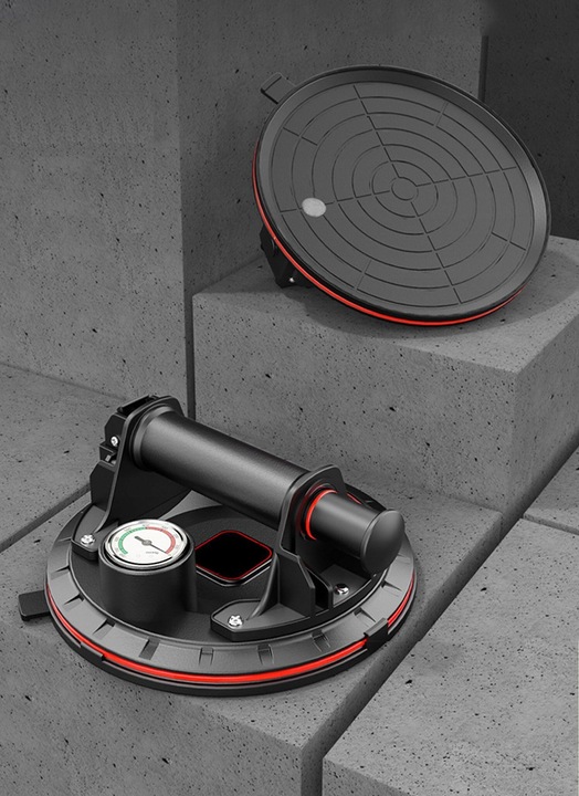 UCHWYT PRZYSSAWKA Z MANOMETR POMPKĄ DO GLAZURY PŁYTEK MECHANICZNA