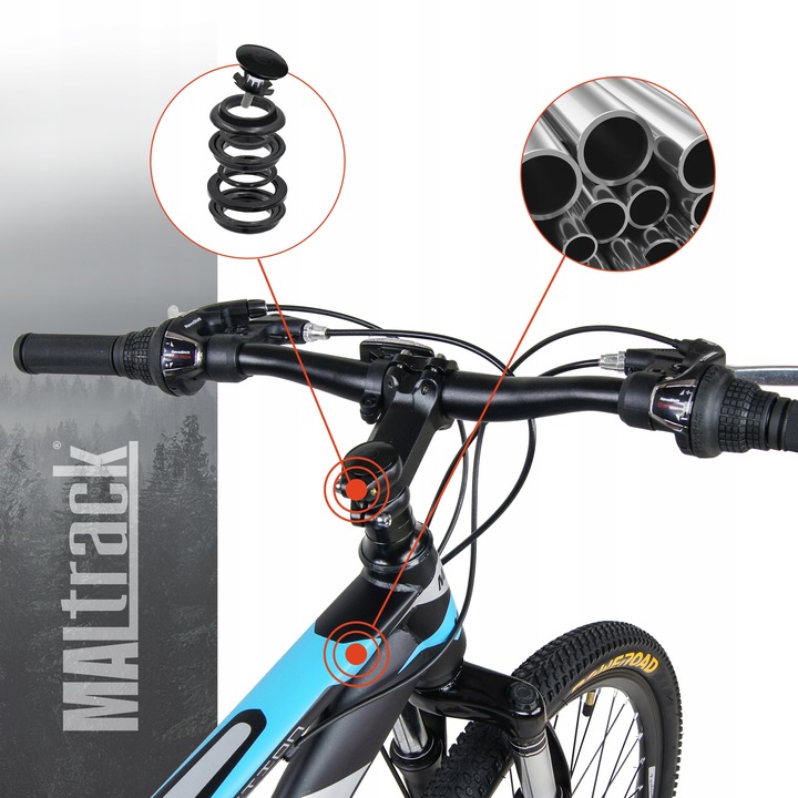 ROWER GÓRSKI MTB 26" SHIMANO 18 BIEGÓW HAMULCE TARCZOWE STALOWA RAMA 18,5"