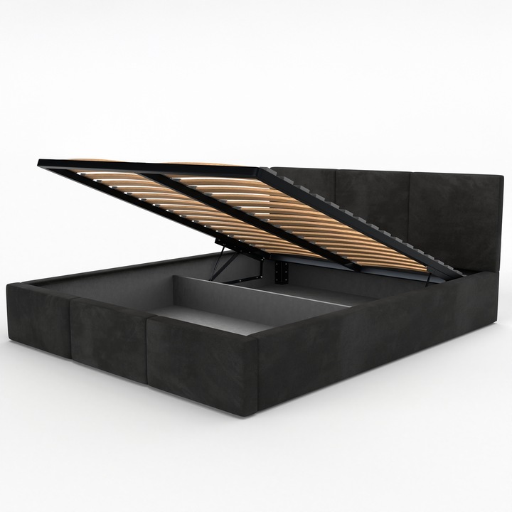 ŁÓŻKO TAPICEROWANE DO SYPIALNI 160x200 ŁÓŻKO PODWÓJNE Z POJEMNIKIEM