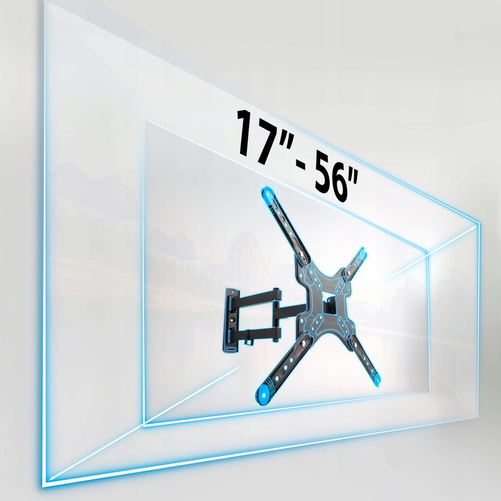 OBROTOWY UCHWYT DO TELEWIZORA ŚCIENNY Wieszak TV UNIWERSALNY 17-56